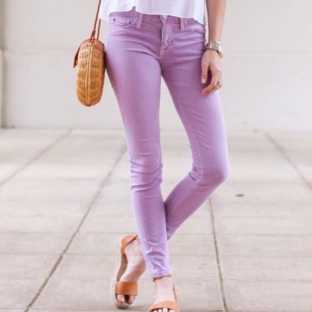 Kate Spade Play Hooky Skinny Ankle Lilac Lavender Purple Jeans 25